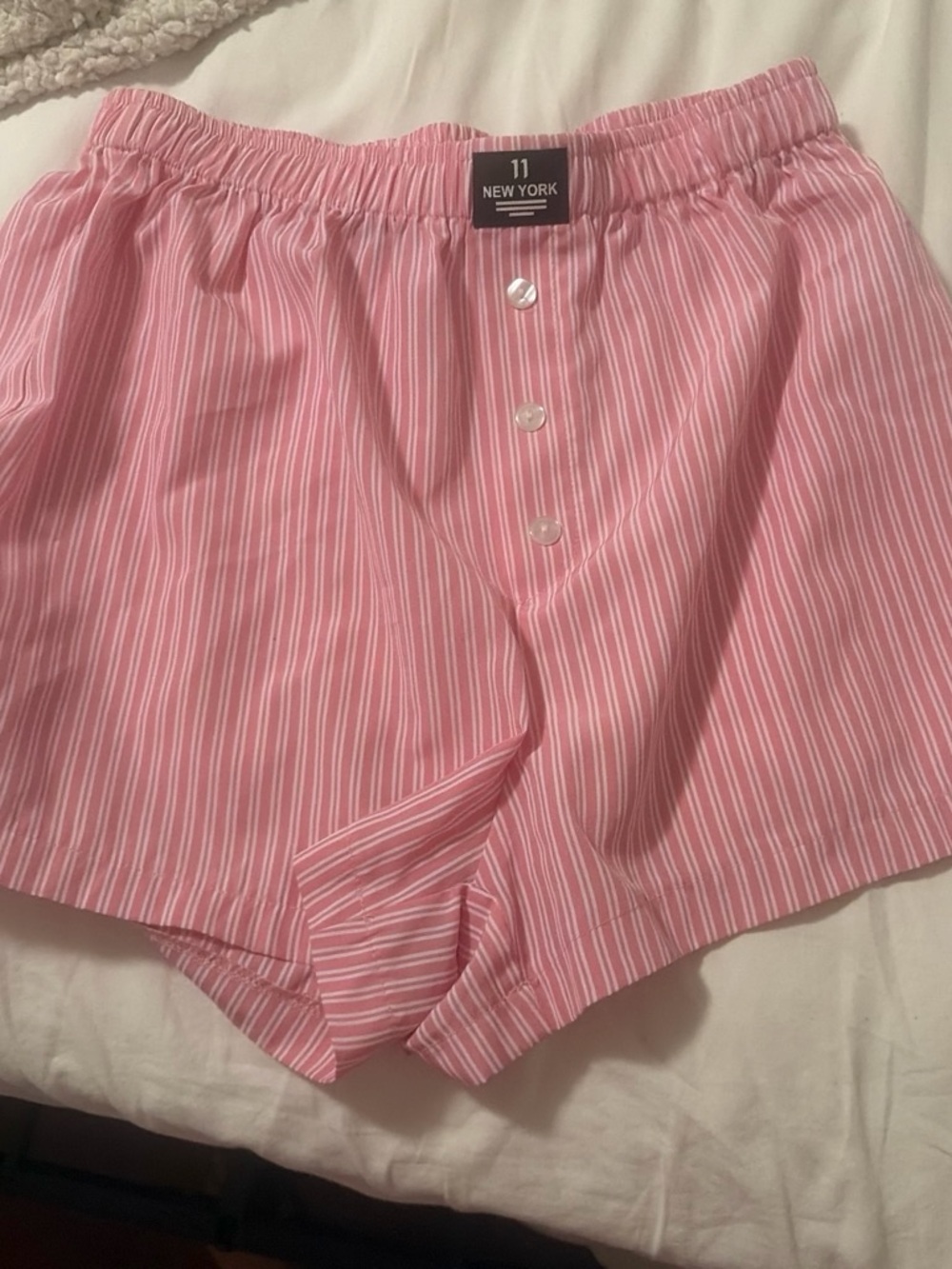SHEIN Pink Striped Boxer-Style Athletic Shorts